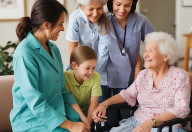 Illustration of linked hands symbolizing shared support and timely communication between family and caregivers.