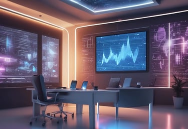 An enthusiastic professional collaborating with an AI assistant on a laptop.