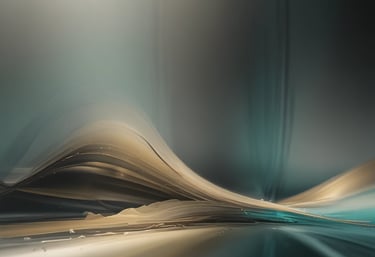 Wide shot of a recording studio bathed in deep red and burnt orange hues, with a grand piano and orchestral instruments arranged for a session.