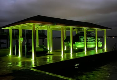 LED lighting at boat dock