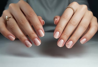 Manucure nude avec nail art doré