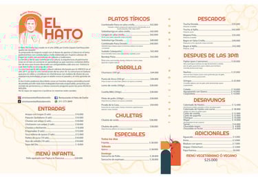 Menú Restaurante El Hato de Evelio