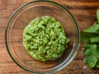 a bowl of puerto rican sofrito, into a smooth puree.