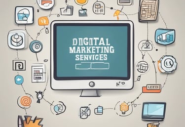 Scrabble tiles arranged to spell 'ONLINE MARKETING' on a wooden table with a textured surface.