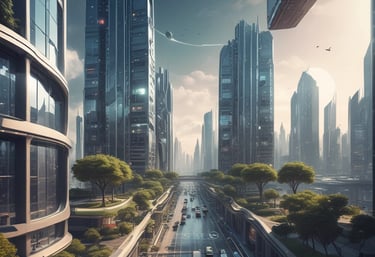 a city street scene with a cityscapeople and a lot of cars