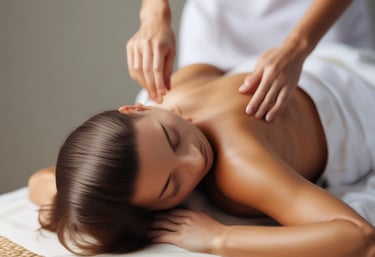 Two tree-shaped candles, one blue and one red, are placed on inverted wine glasses with green foliage arranged around them. In front of each glass is an orange gingerbread man-shaped candle, set against a plain white background and a pine cone accent.