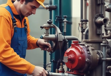 An engineer inspecting technical equipment.