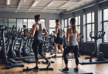 A vibrant image showcasing fitness enthusiasts in action, embodying energy and motivation.