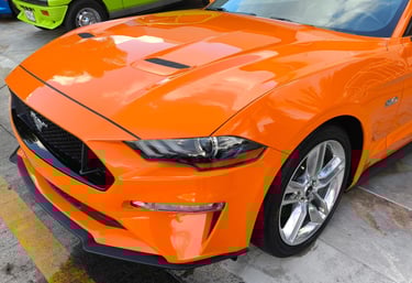 Acabado espejo en Mustang GT tras corrección de pintura y protección cerámica System X. en zapopan