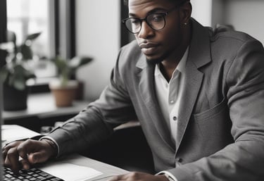 A modern office environment showcasing a tech team collaborating.