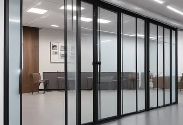 a man riding a skateboard down a street next to tall buildings
