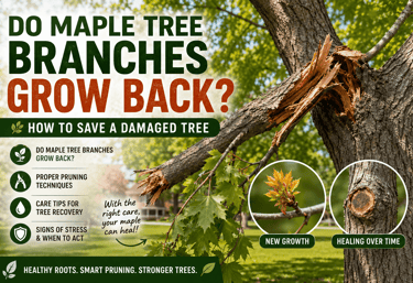do maple tree branches grow back