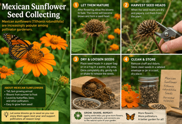 Mexican sunflower seed collecting