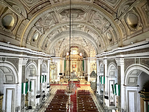 a church with a large church pewing area