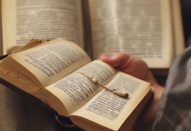 A small easel holds a rectangular plaque with an inspirational quote from Proverbs 3:6, written in white lettering on a dark background. The setup is bathed in purple lighting, giving the scene a warm, contemplative atmosphere.