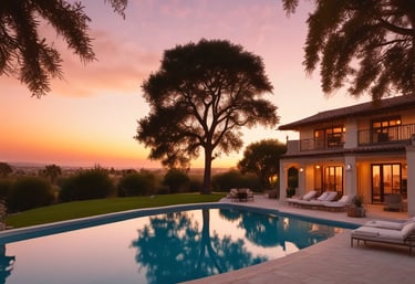 water poll near house during golden hour