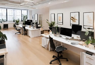 Textile fabrics company: spacious open plan offices Textile fabrics manufacturing company: spacious 