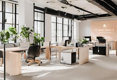 Textile fabrics company: spacious open plan offices Textile fabrics manufacturing company: spacious 