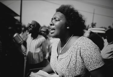 AI generated image of Fanie Lou Hamer giving a speech