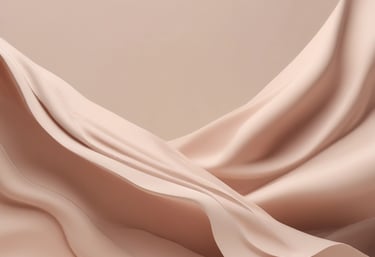 Soft, soothing abstract shapes in cream and blush tones reflecting calm and relaxation.