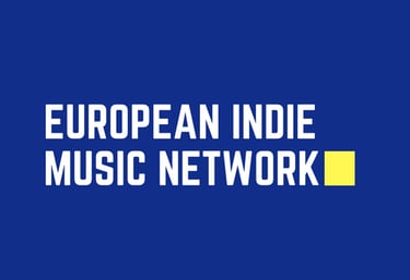a blue background with the words european indie music network
