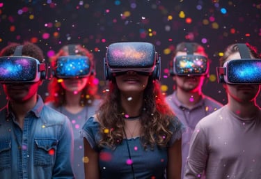 Grupo de personas juega con Realidad Virtual