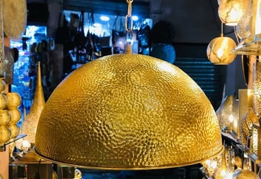 Laiton Maroc Luminaire chandelier en laiton martelé