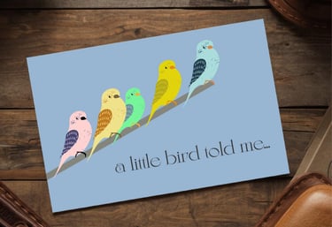 Birds on a branch fun design Postcard