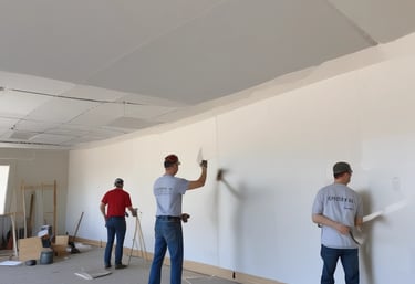 A finished room with elegant carpentry details.
