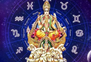 a hindu goddess sitting on a chariot with a wheel