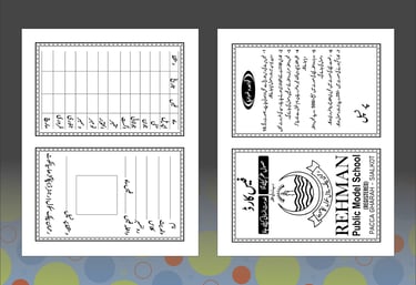 School Fee Card Design in Urdu – Custom Printed Fee Cards in Sialkot