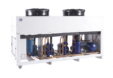 A shock chiller room with large blast cooling units