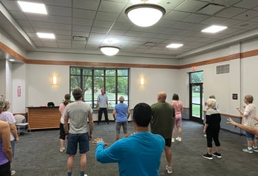 Introduction to Tai Chi Workshop at the Elkhorn Wisconsin USA library.
