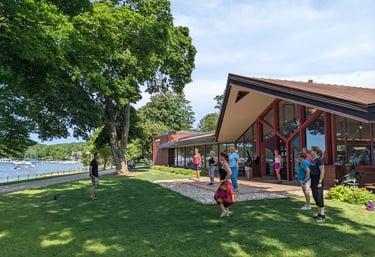 Tai Chi with Johnny outdoors at the Lake Geneva Public Library