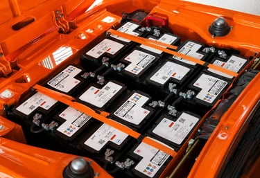 Conjunto de baterias do BMW 1602e, protótipo elétrico apresentado em 1972