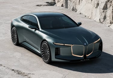 BMW Alpina Vision Concept com design futurista em cenário rochoso
