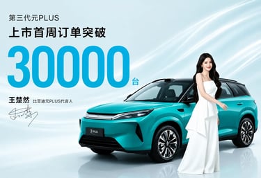 BYD Yuan Plus supera 30 mil pedidos na primeira semana após lançamento na China
