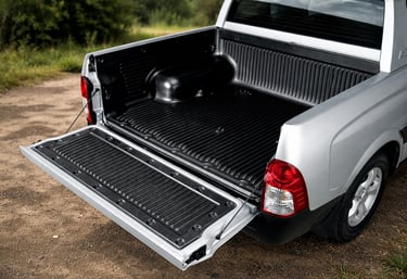 caçamba da SsangYong Actyon Sports 2012 cabine dupla 4x4 diesel aberta mostrando espaço de carga