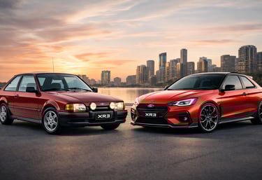 Ford Escort XR3 1989 clássico frente a frente com versão conceito moderna