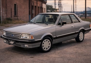 Ford Del Rey clássico cinza, um dos carros antigos da Ford.