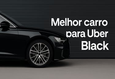 Carro para Uber Black usado preto estacionado à noite, ideal para transporte premium em 2025.