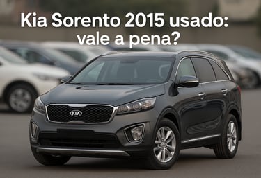 Kia Sorento 2015 em pátio de seminovos – prós, contras e preço médio