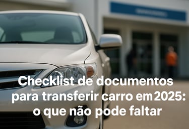 Checklist 2025: documentos essenciais para transferir carro — CRV, CRLV e itens obrigatórios.