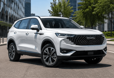 Haval H6 PHEV19 branco em cenário urbano moderno