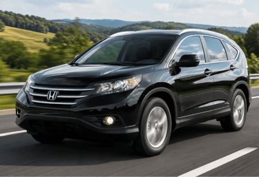 Honda CR-V 2013 preto em movimento em rodovia durante o dia