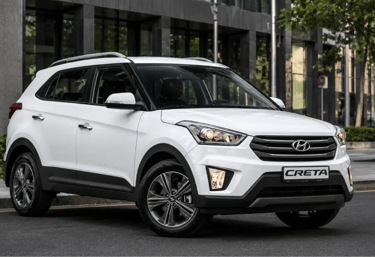 Hyundai Creta 2017 branco estacionado em uma rua urbana
