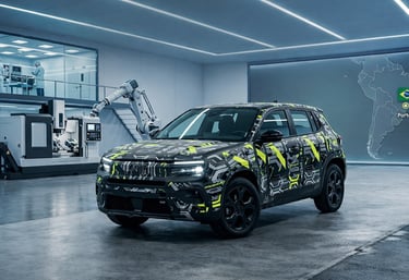 Protótipo do novo Jeep Avenger 2026 no Brasil sendo testado na fábrica de Porto Real
