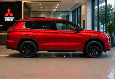 mitsubishi outlander 2026 lateral em showroom moderno com mais luxo e tecnologia