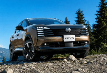 Novo Nissan Kicks 4x4 em estrada de terra com visual renovado e destaque frontal