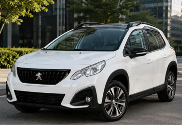 Peugeot 2008 Griffe THP branco estacionado em ambiente urbano